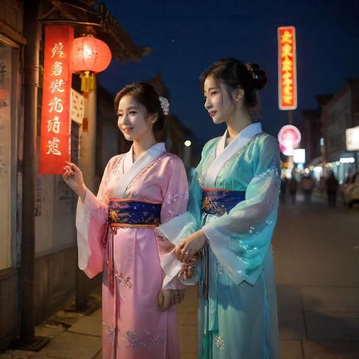 夜色下的娱乐场所入口
