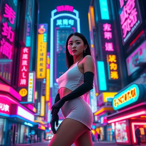 深圳夜晚的繁华街景
