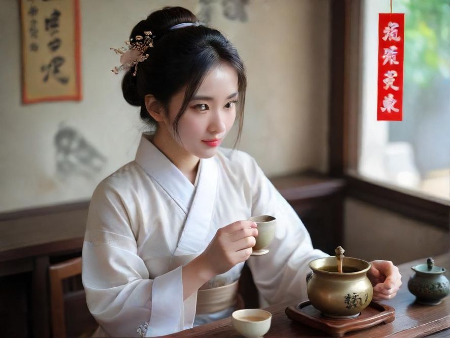 精致茶具特写