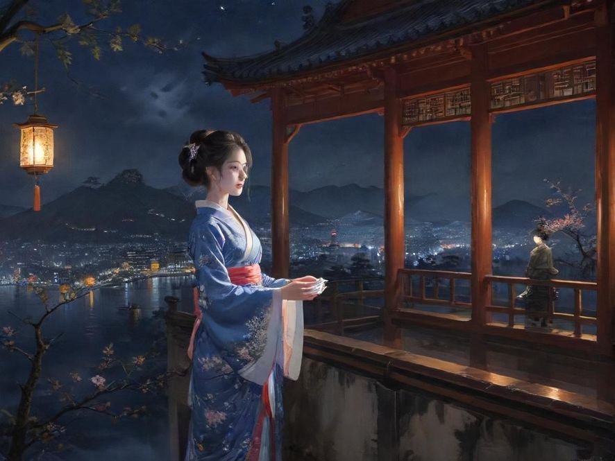 广州品茶工作室的现代茶室，落地窗外是璀璨的城市夜景