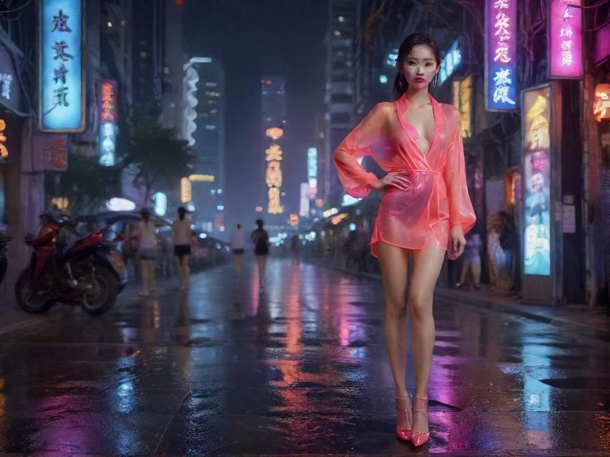 深圳夜场街景夜生活氛围