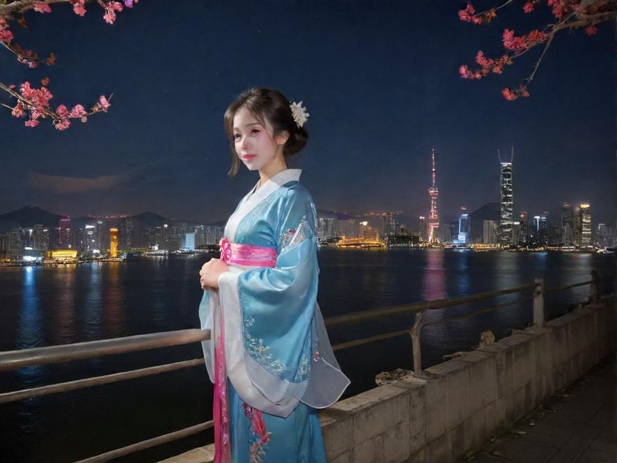 珠海夜景霓虹闪烁
