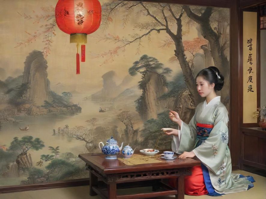 茶艺师正在进行茶艺表演