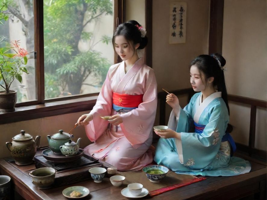广州品茶工作室的雅致茶室，木质家具与茶具相映成趣