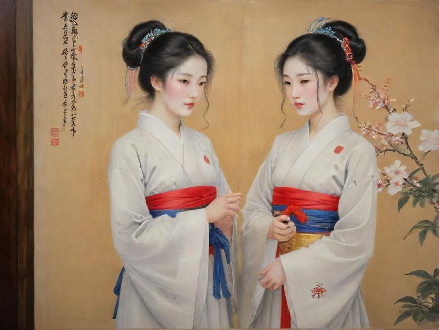 手持手机浏览社区论坛页面的抽象插画