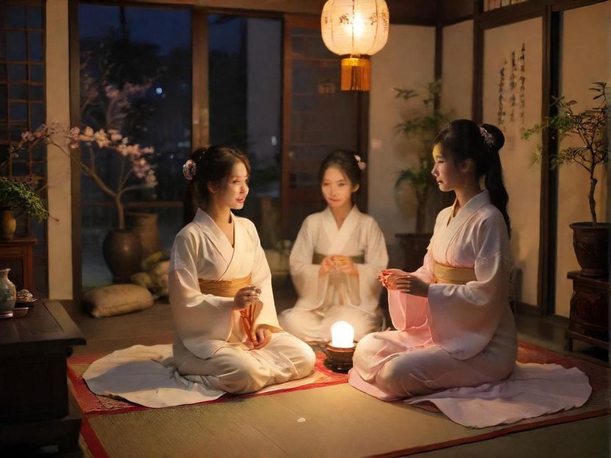 广州高端会所茶室的夜景