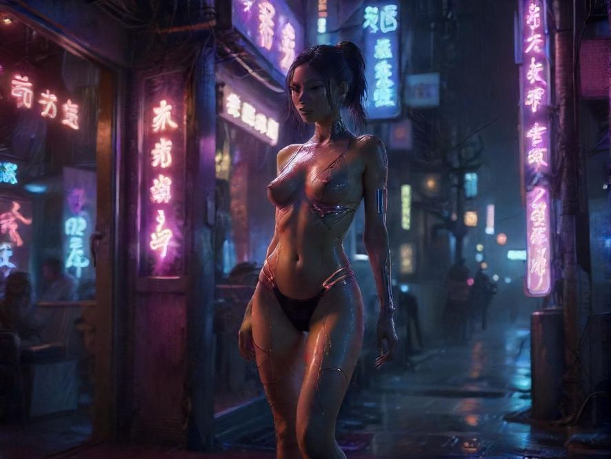 一个充满诱惑力的夜场入口，霓虹灯闪烁，等待着探索者。