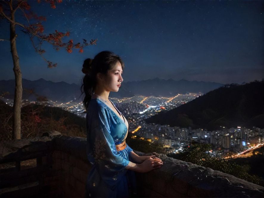 佛山夜色下的街头景象