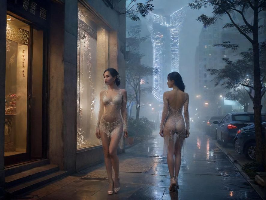 深圳夜色下的公寓楼