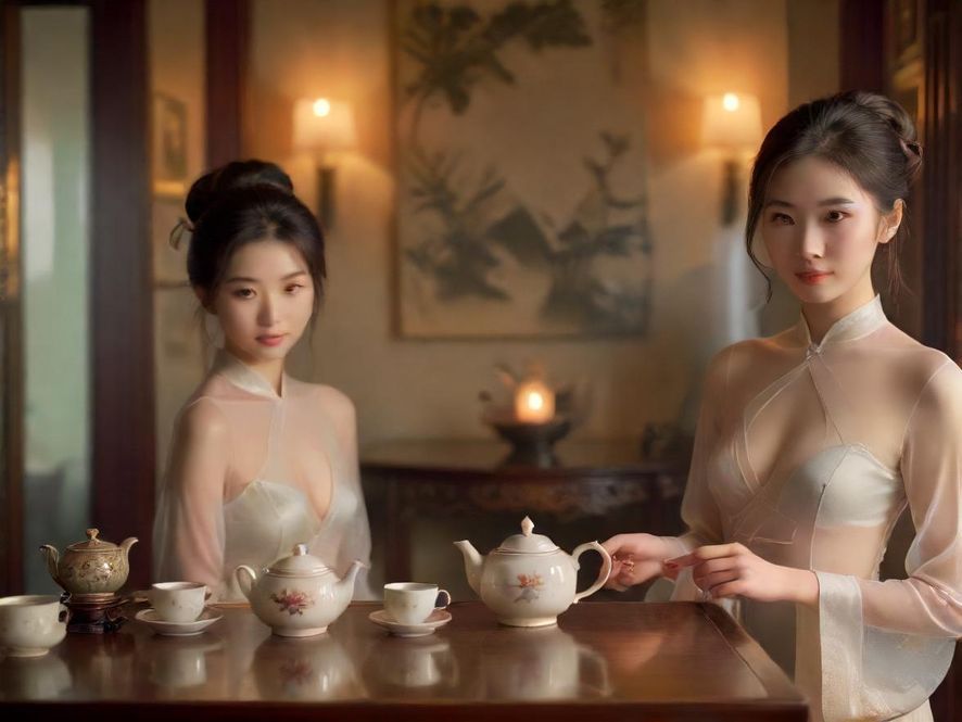 温馨雅致的休闲空间，暗示高品质的“喝茶”体验