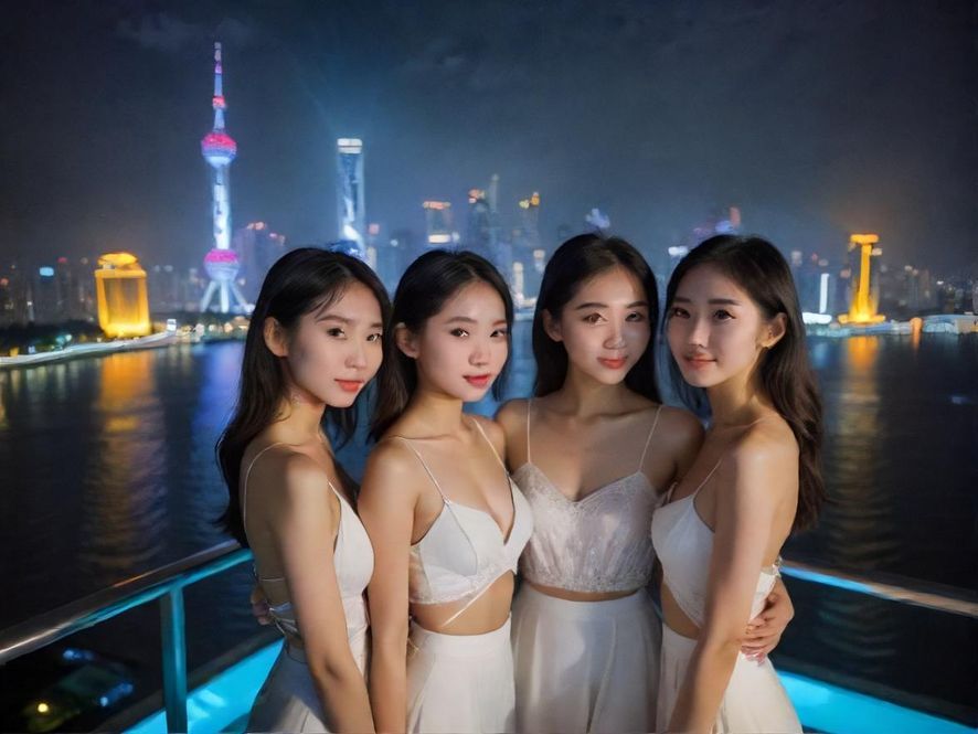 广州夜色，高楼林立，霓虹璀璨，车流如织，展现着都市的无限活力。