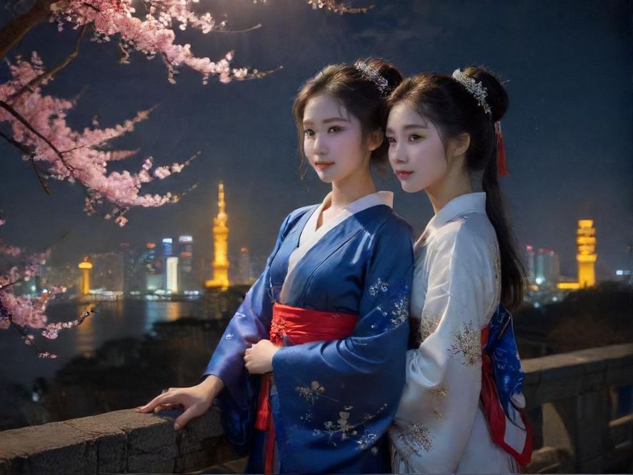 繁华都市的夜景