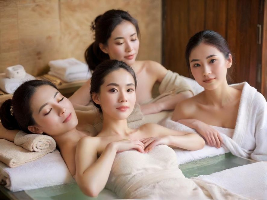 成熟女性在SPA会所包间