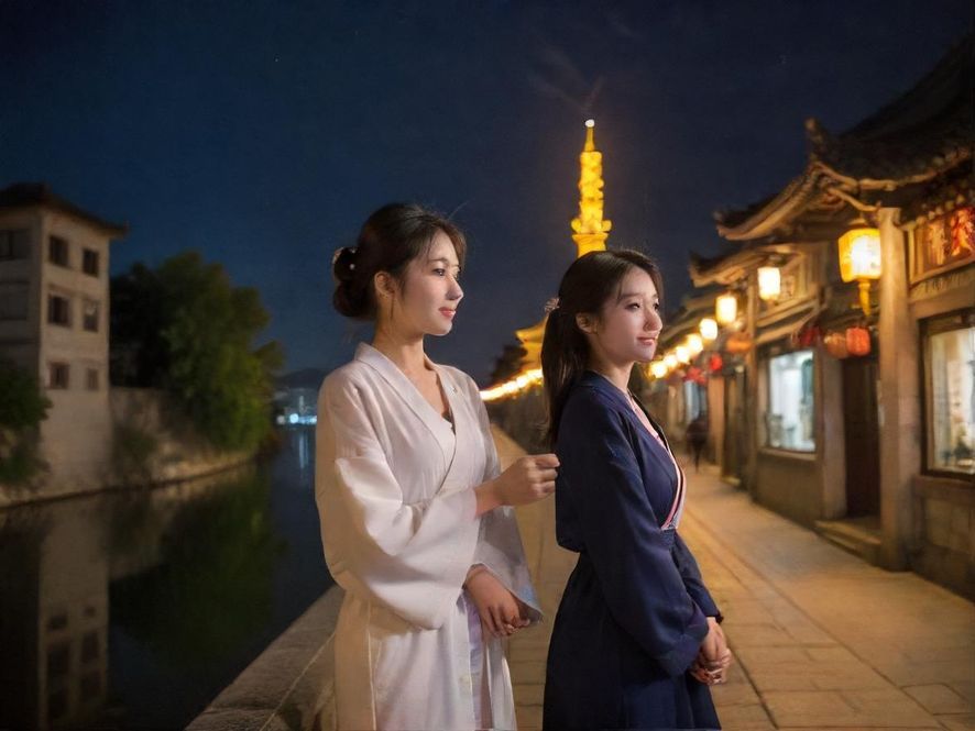 城市夜景中的隐藏入口