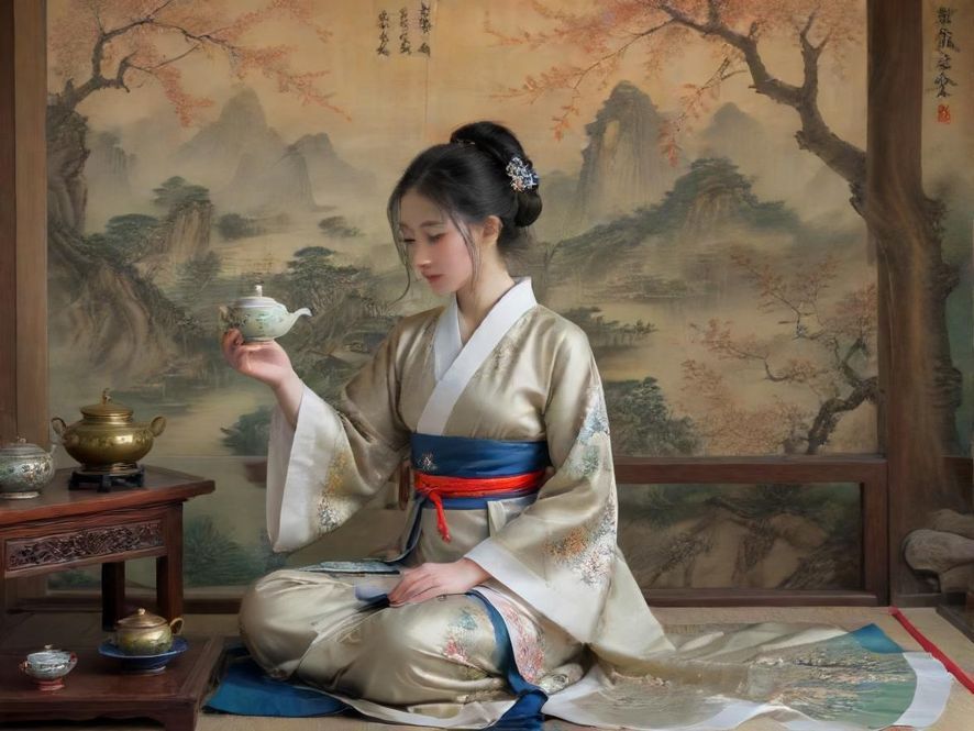 一处充满复古情调的茶楼内部，光线柔和，营造出轻松的休闲氛围。