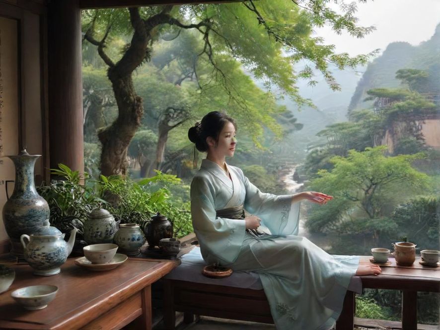 深圳品茶会所中式茶室场景