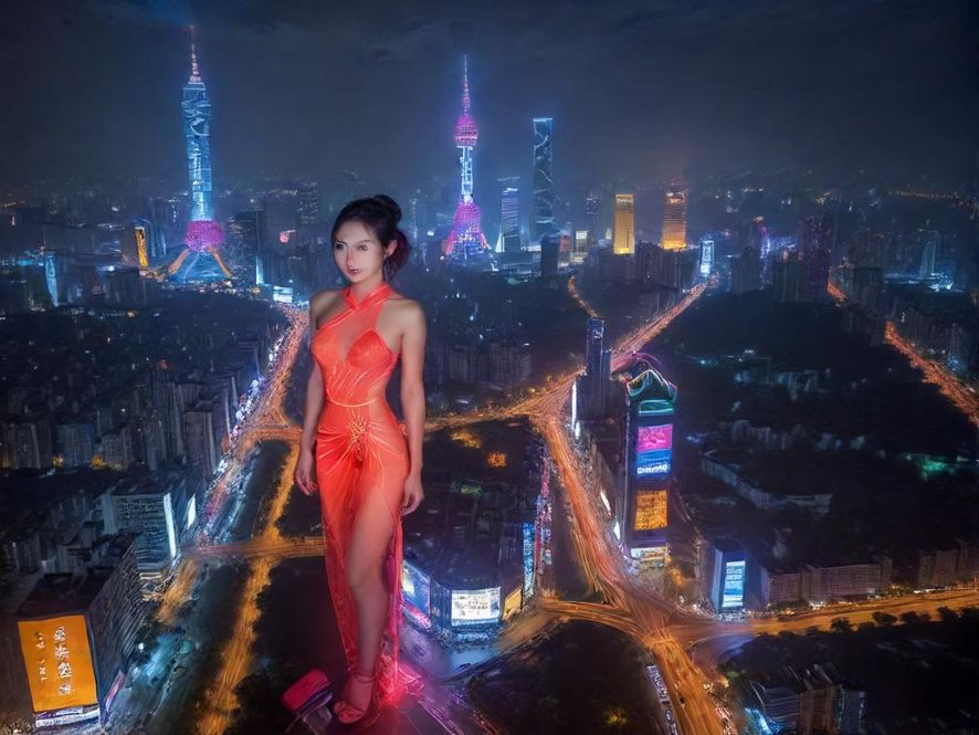 广佛夜景下的休闲娱乐区域