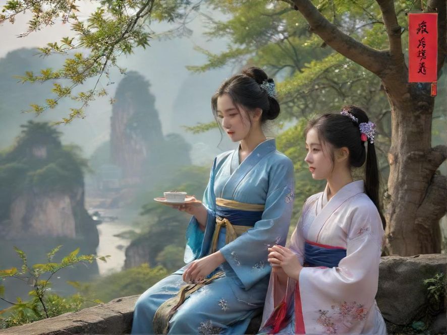 熟妇桑拿会所休息区茶艺场景